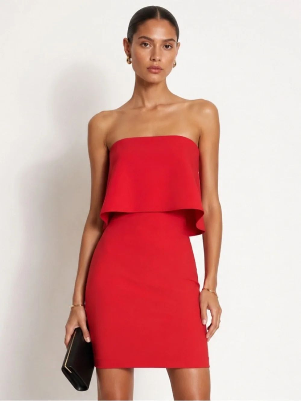 LIKELY Strapless Red Layered Mini Minimalist Dress Size 4